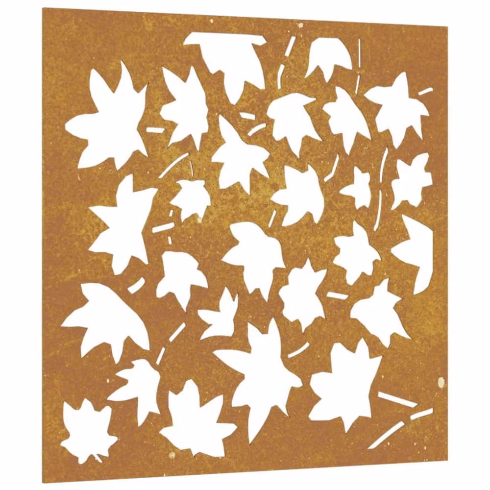 Berkfield Home Brown Corten Steel Maple Leaf Garden Wall Decoration, W/H: 55 x 55 cm – 2