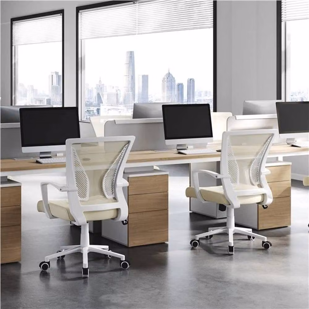 KORVIXA Beige Ergonomic Swivel Office Chair with Armrests and Castors – 3