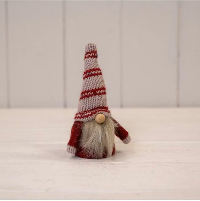 KDMD Red Christmas Tabletop Gonk with White and Red Striped Hat