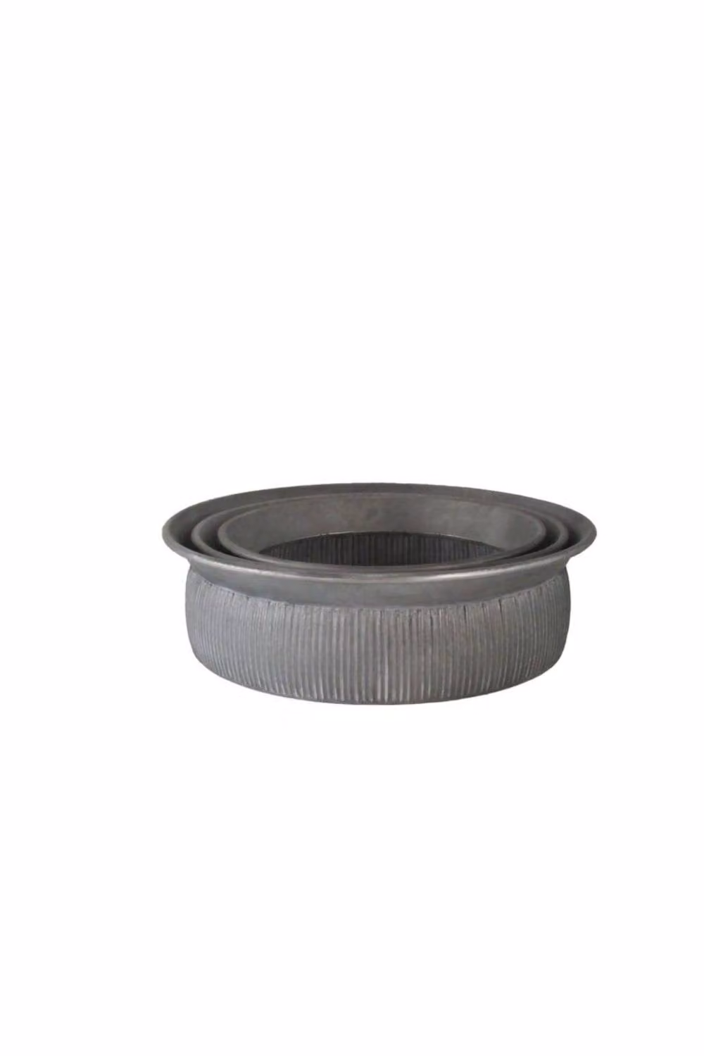 KDMD Grey Creation Legacy Metal Planter Tub Set of 3 – 2
