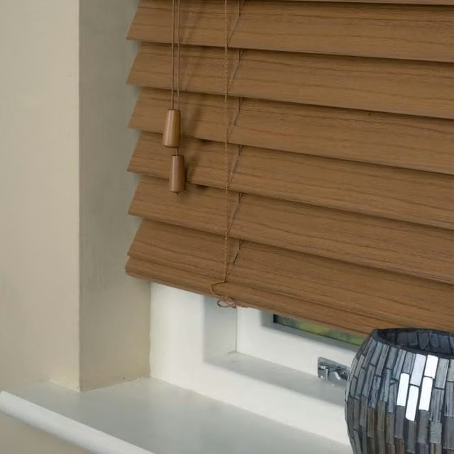 Terrys Wood Essence 50mm Wooden Venetian Blind in Amber Brown