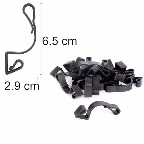 SHATCHI 16-Piece Black Plastic Gutter Hooks for Outdoor Hanging Christmas String and Rope Lights – 2