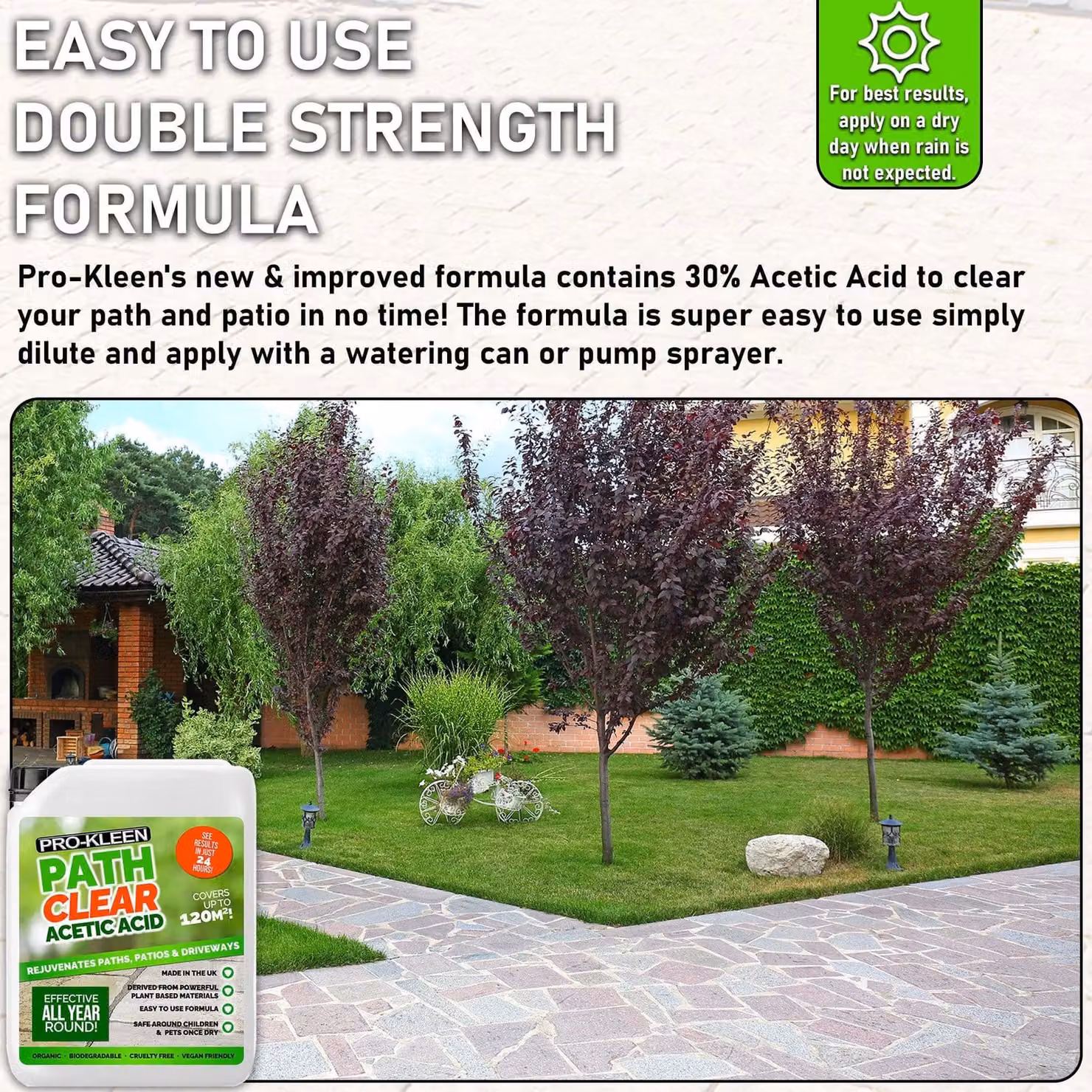 ProKleen Path Cleaner Acetic Acid Concentrated 30% Glyphosate Free, 5 l – 4