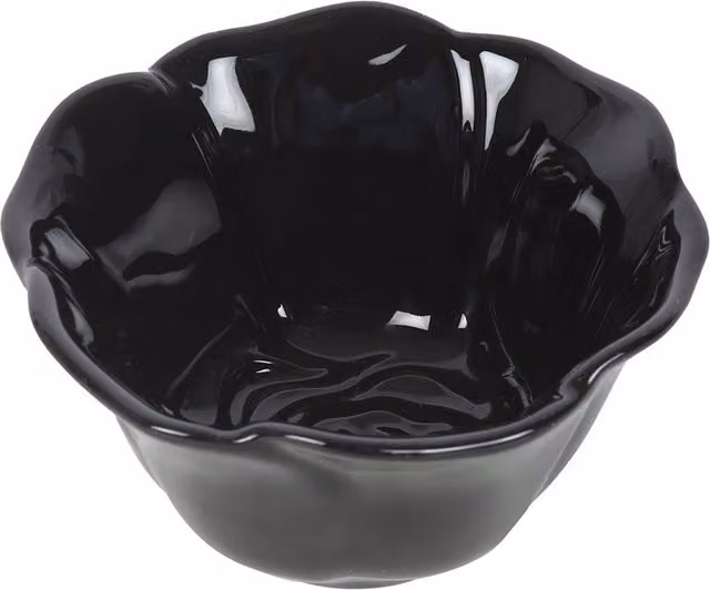 Something Different Rose Floral Ceramic Trinket Dish in Black and Yellow