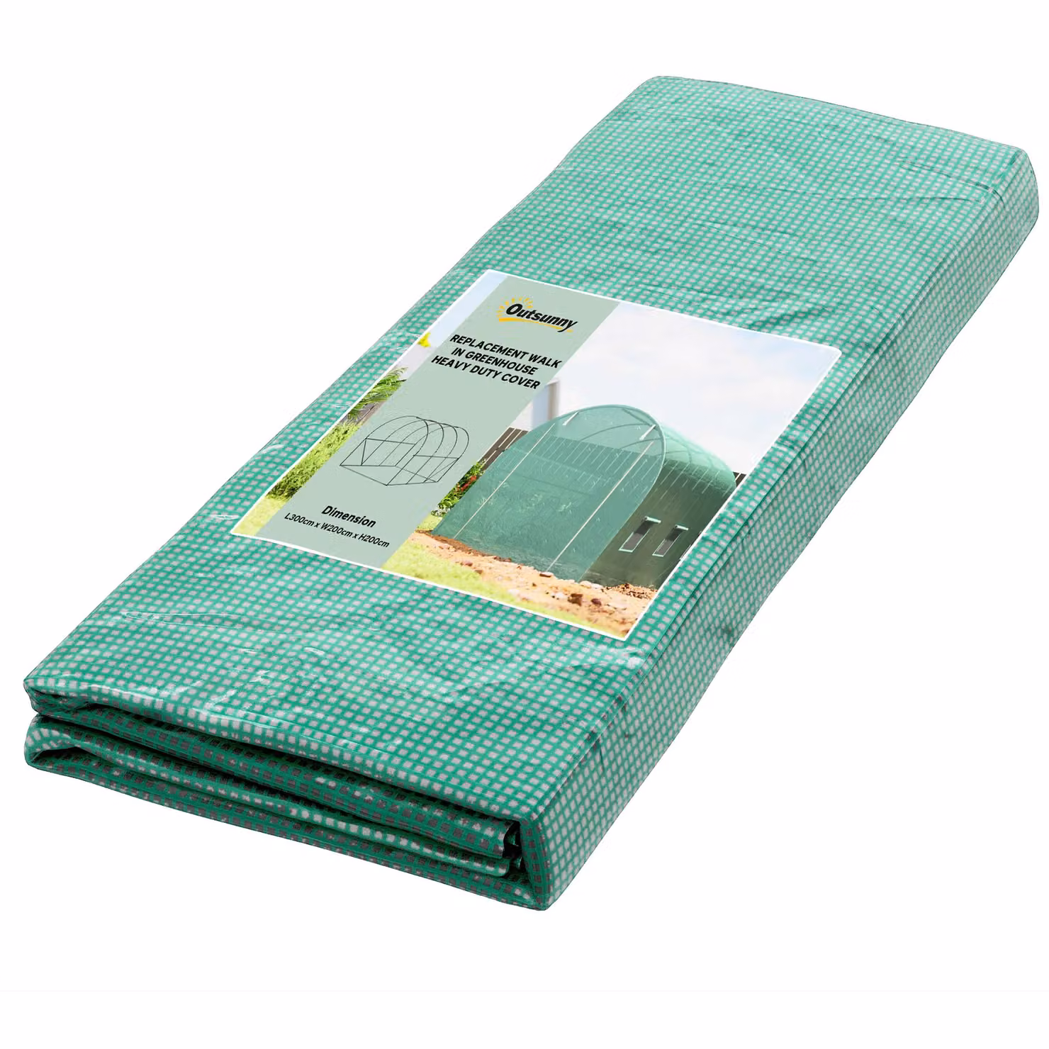 OUTSUNNY Greenhouse Replacement Cover for Tunnel Greenhouses, Light Green – 2
