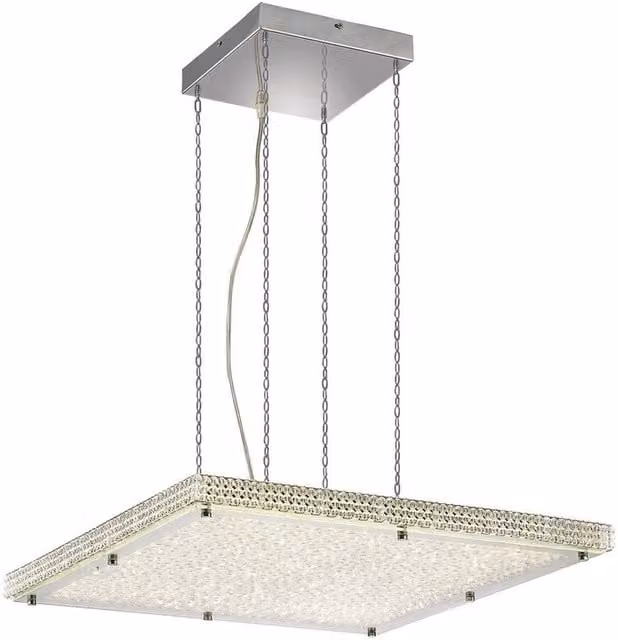Amelia LED Ceiling Pendant Light in Polished Chrome and Crystal with 4400lm Output