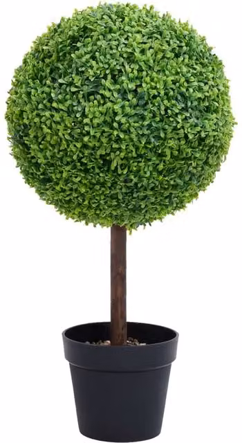 Berkfield Home Artificial Ball Shaped Boxwood Plant in Green with Pot, Height: 71 cm – 1