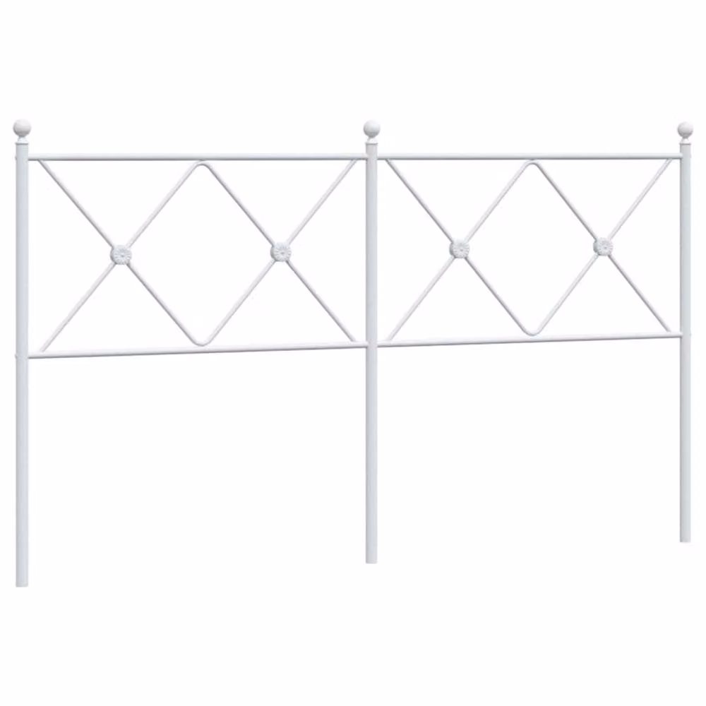 Berkfield Home White Metal Headboard – 3