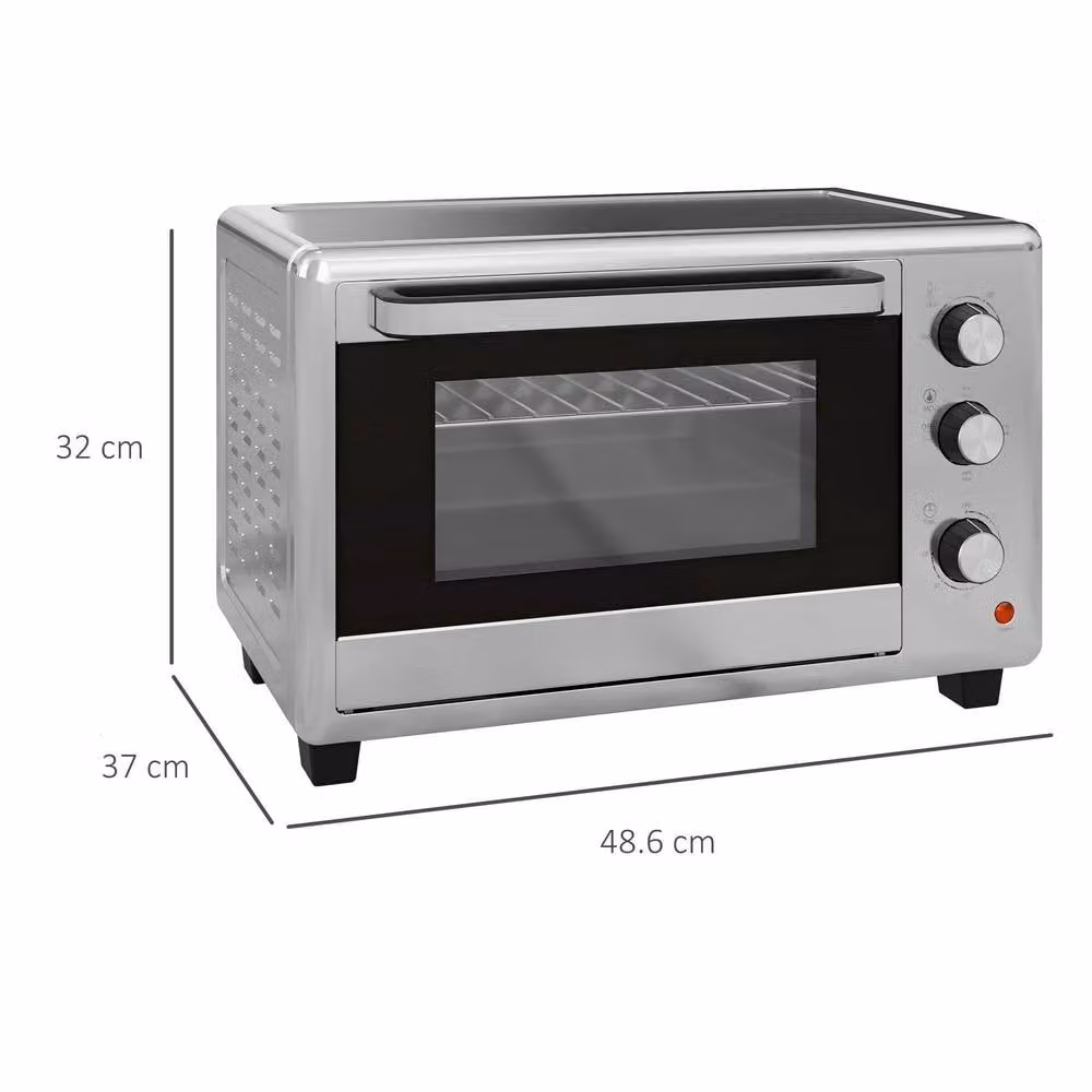 STILVORA 30L Mini Oven with Grill and Timer in Silver – 3