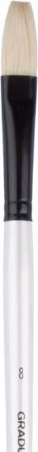 Daler-Rowney Graduate Bristle Flat Brush, 8 Long Handle, Silver
