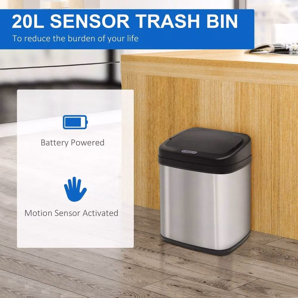 Kelvenix Stainless Steel Automatic Sensor Dustbin, 20L, Silver – 5