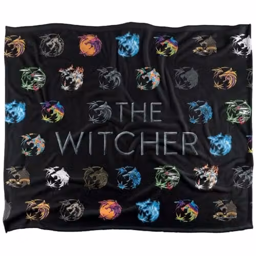 The Witcher Crest Collage Silky Touch Super Soft Fleece Throw Blanket, Multicolour, W/D: 152 x 127 cm – 1
