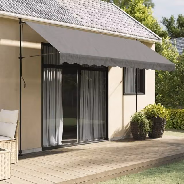 Berkfield Home Retractable Awning in Anthracite and Black, W: 350 cm, D: 150 cm – 1