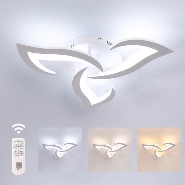 COMELY 35W Modern Dimmable LED Ceiling Light with Remote Control, White, Diameter: 58 cm – 1