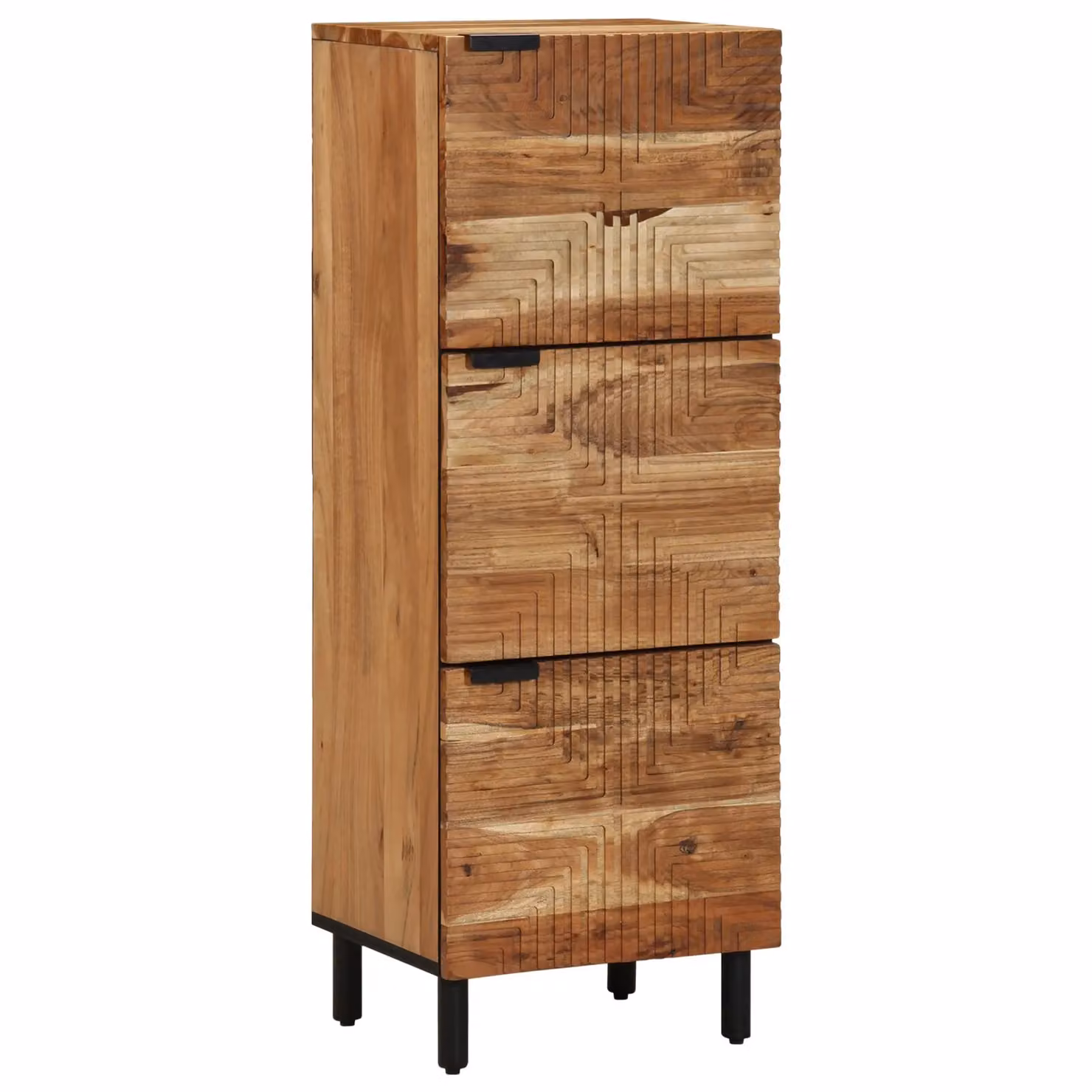 Berkfield Home Acacia Wood Highboard in Brown and Black, W: 40 cm, D: 33 cm, H: 110 cm – 2