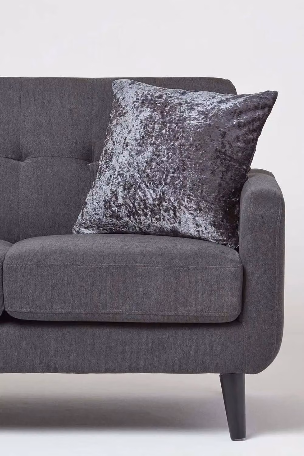 Homescapes Luxury Grey Crushed Velvet Square Cushion Cover W/D/H: 45 x 45 x 45 cm – 2
