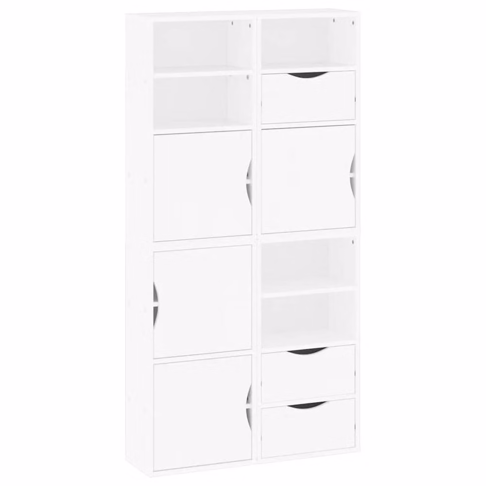 Berkfield Home ODDA Side Cabinets, 4 Piece Set in White Solid Wood Pine, W/D/H: 40 x 24 x 79 cm – 2