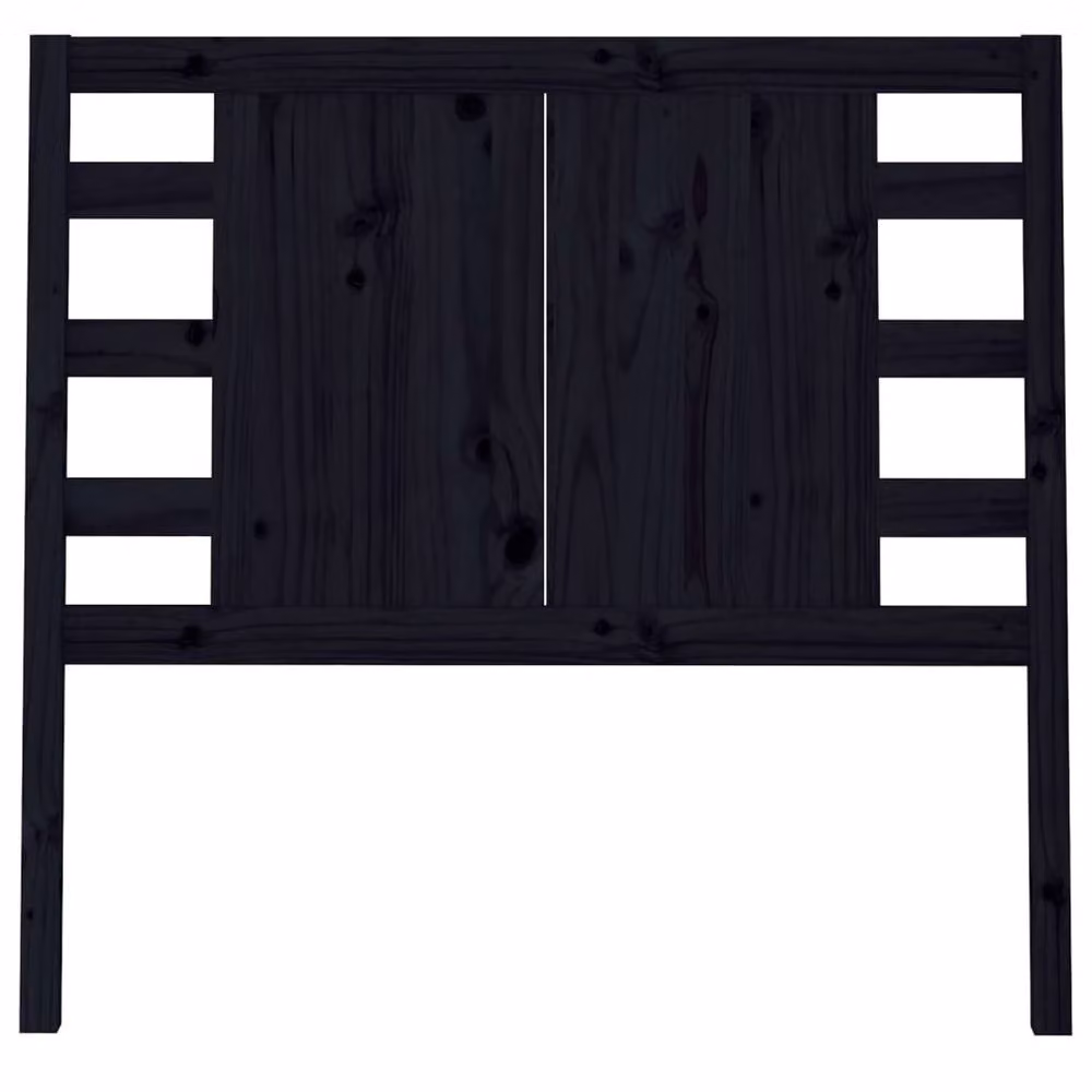 Berkfield Home Black Rustic Solid Pine Wood Headboard W/D/H: 96 x 4 x 100 cm – 3