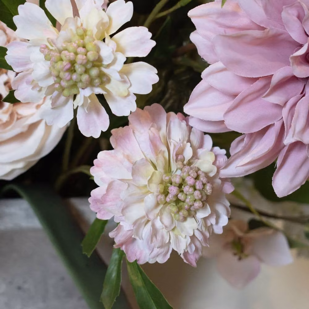 Hill Interiors Natural Garden Collection Scabious Stem Artificial Plant in Pink – 2