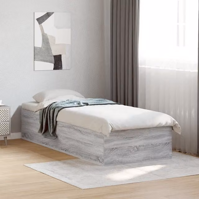 Berkfield Home Sonoma Single Bed Frame with Drawers, Grey, W/D/H: 90 x 190 cm