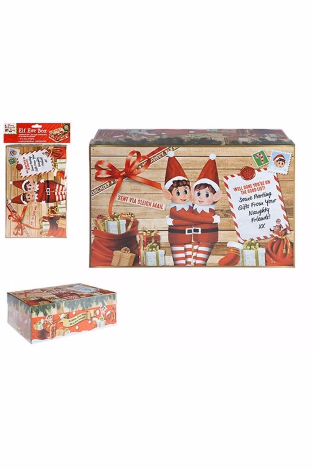 KDMD Mini Christmas Eve Elf Advent Box, 3 Pack, Red, W: 17 cm, H: 26.5 cm – 2