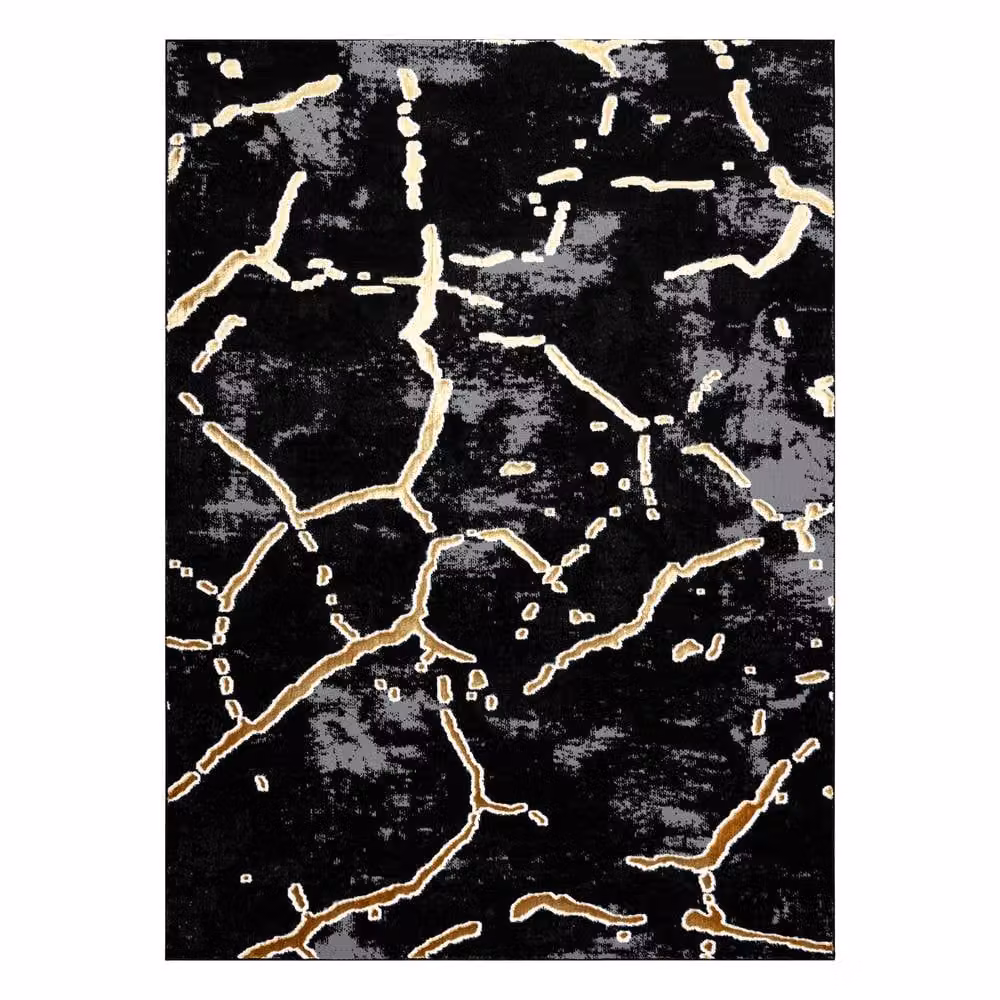 RugsX Allure Geometric Modern Rug in Black, W: 160 cm, L: 220 cm – 2