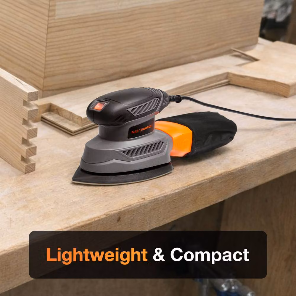MasterWorx Electric Detail Sander with Dust Collector, 13000RPM, Grey – 9
