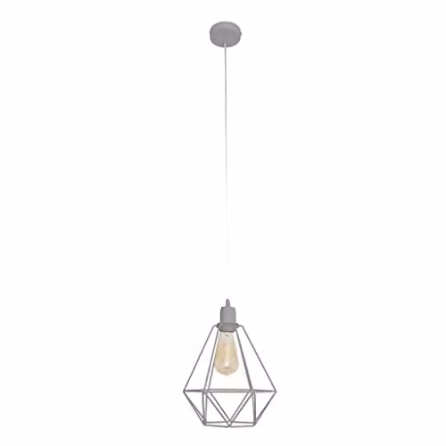 Netlighting Karo Wire Frame Suspended Pendant Ceiling Light in Grey, Diameter: 24 cm