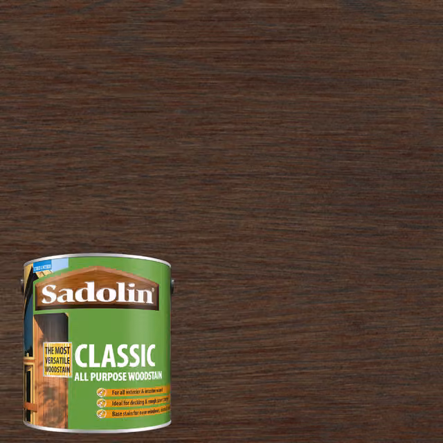 Sadolin Classic All Purpose Opaque Woodstain, Matt, Brown, 1 l