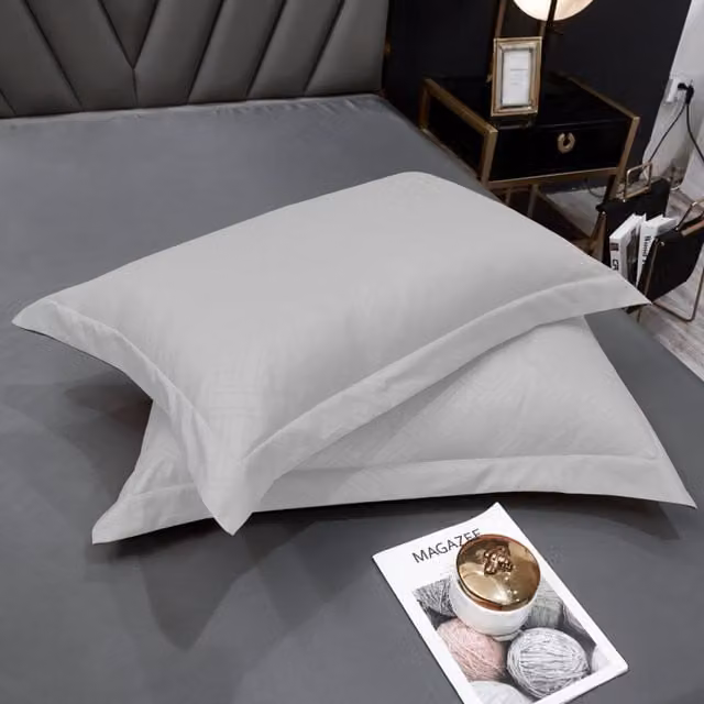 Ezysleep Egyptian Cotton 400 Thread Count Oxford Pillowcase Set of 4 in Silver