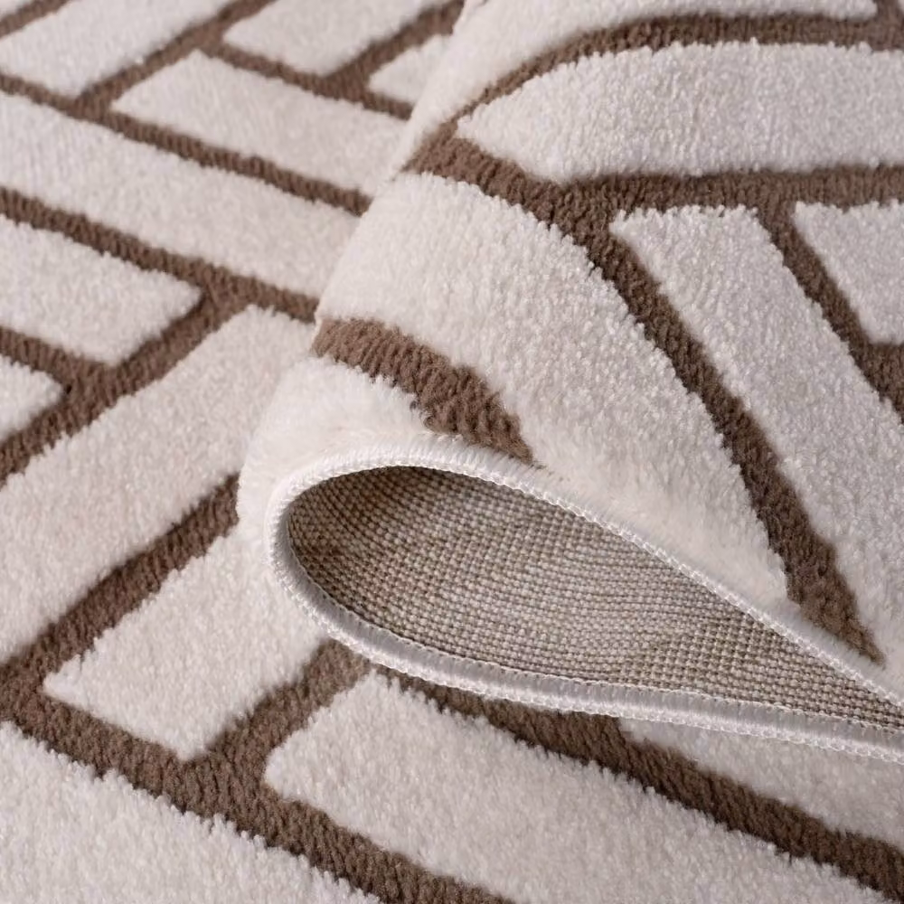 THE RUGS Loft Herringbone Soft Pile Area Rug in Taupe, W: 80 cm, L: 150 cm – 4