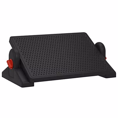 vidaXL Modern Rectangular Footrest in Black, W/D/H: 50 x 30.5 x 17 cm