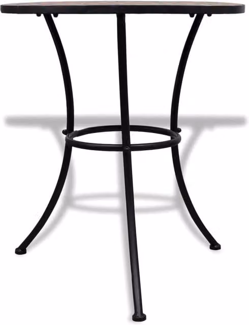 Berkfield Home Bistro Table in Terracotta Brown with Geometric Mosaic Design, Diameter: 60 cm – 1