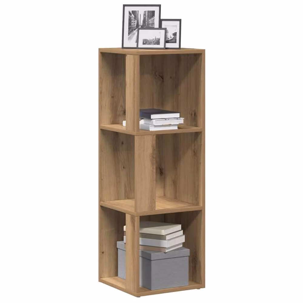 Berkfield Home Artisan Oak Corner Cabinet in Brown, W/D/H: 33 x 33 x 100 cm – 2