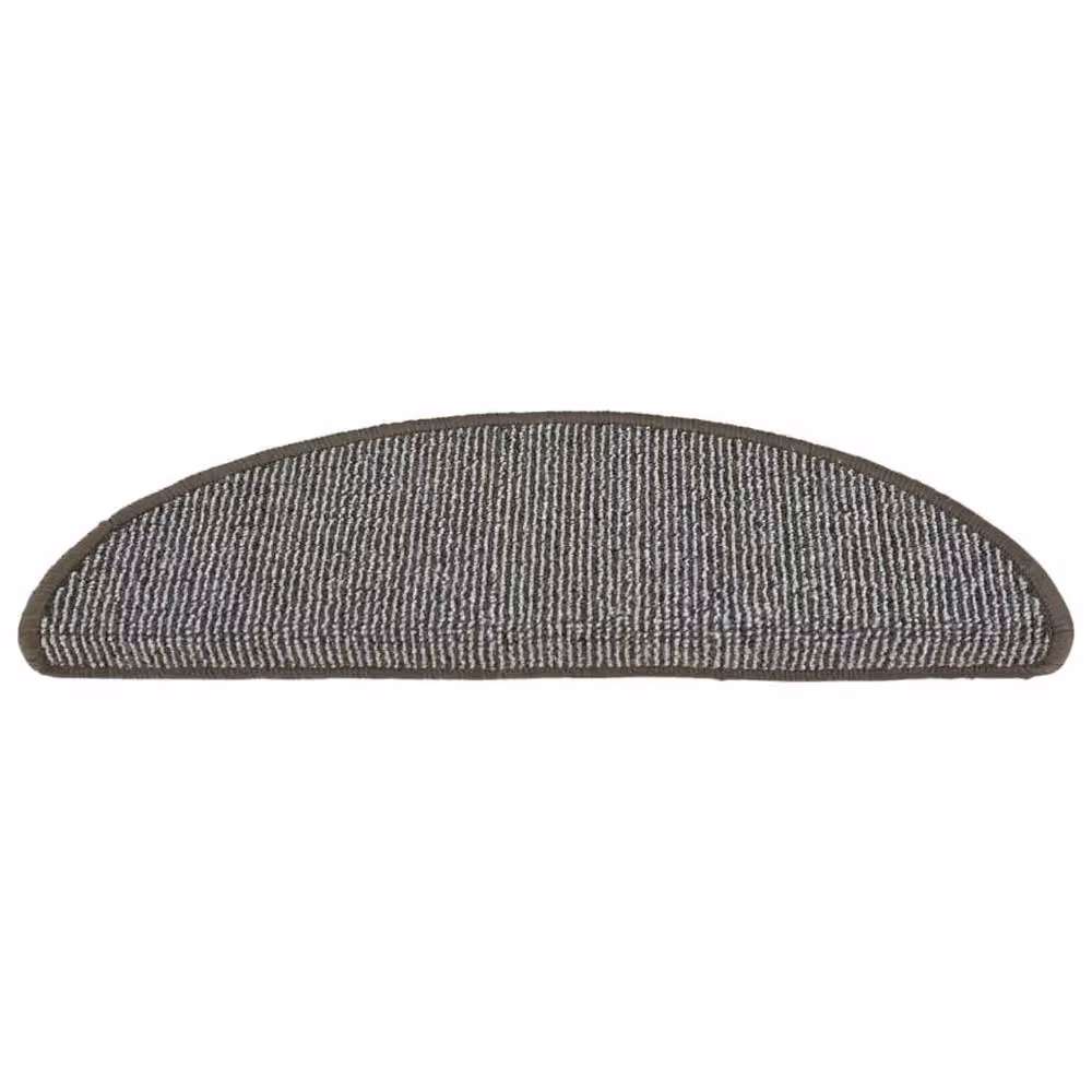 Berkfield Home Self-Adhesive Carpet Stair Treads, 15 Pieces, Grey, W: 56 cm, D: 17 cm, H: 3 cm – 3