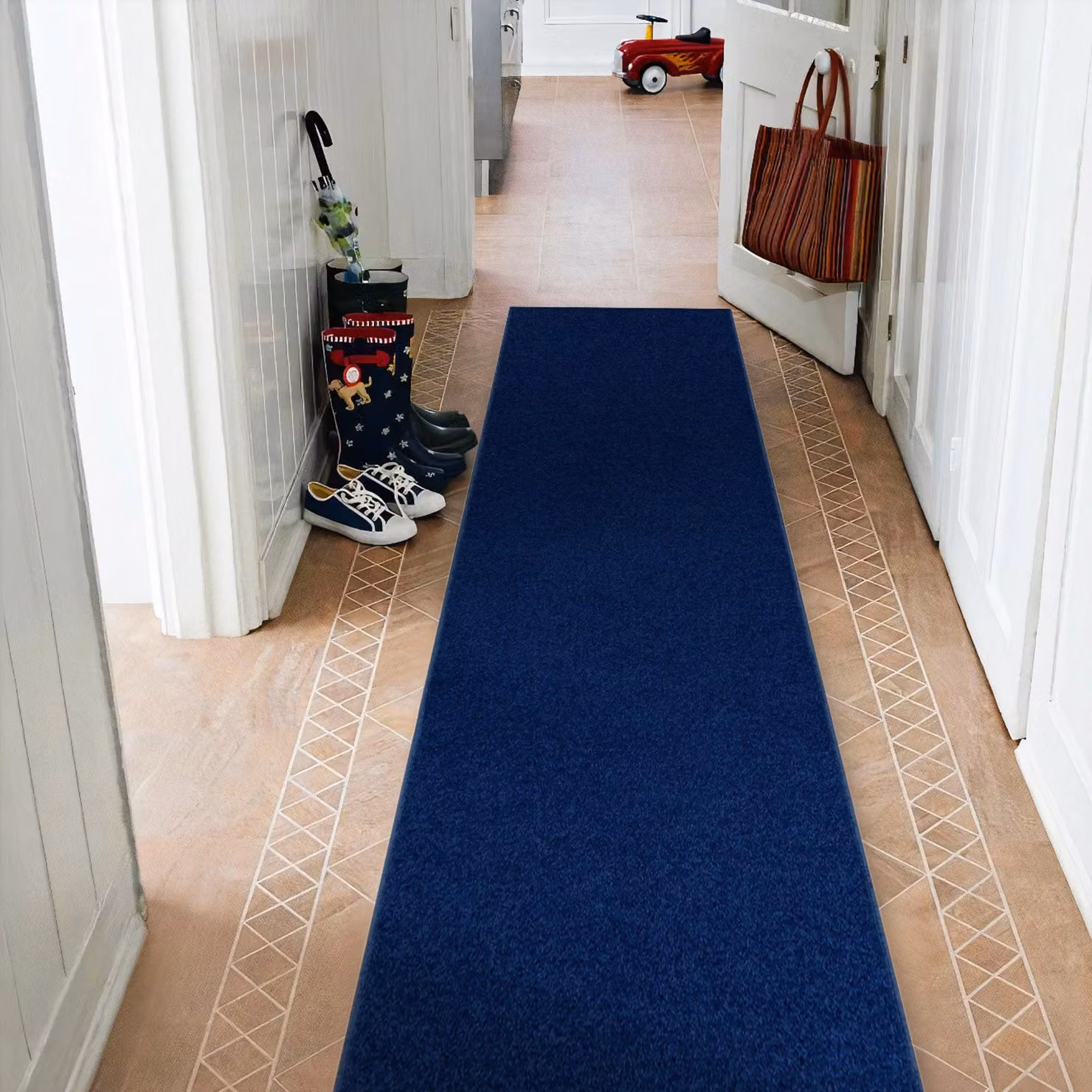 RugsX Eton 898 Runner in Blue, W/D/H: 60 x 500 cm – 3