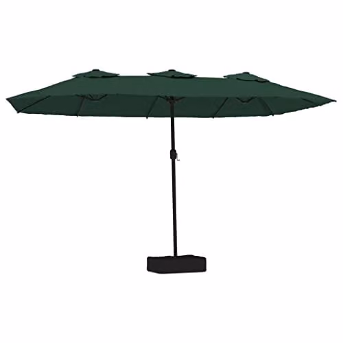 vidaXL Double-Head Cantilever Parasol in Green, W: 449 cm, H: 265 cm