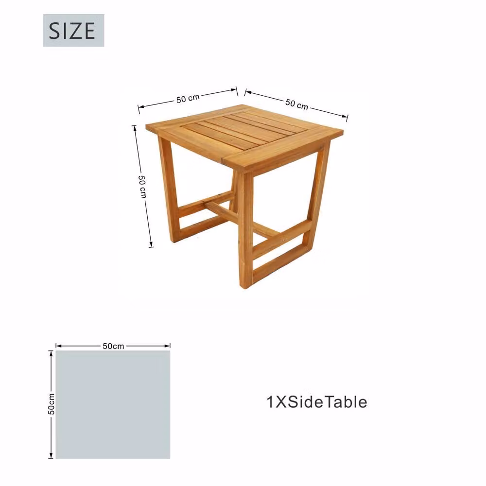Direct Wicker Brown Acacia Wood Weather Resistant Outdoor and Indoor Side Table – 2