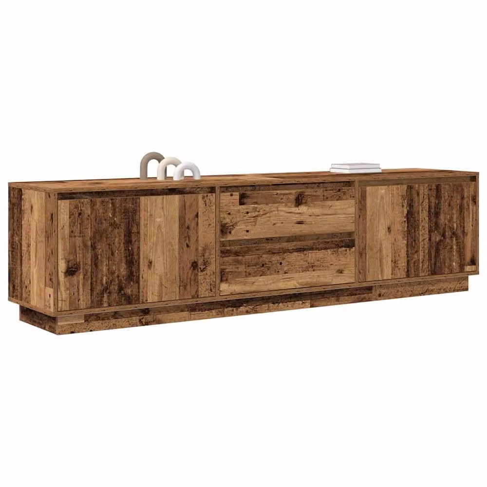 Berkfield Home TV Cabinet with LED Lights in Old Wood Brown, W: 193.5 cm, D: 41 cm, H: 50 cm – 5