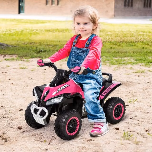 HOMCOM Pink No-Power Ride-On Slider with Music and Lights for 18-36 Months