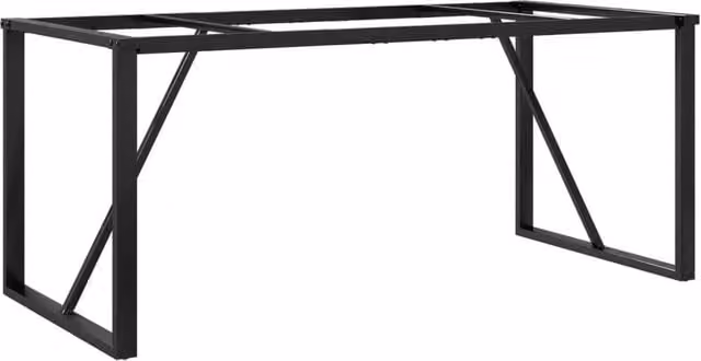 Berkfield Home O-Frame Dining Table Legs in Matt Black Steel W: 160 cm, D: 80 cm, H: 73 cm – 1