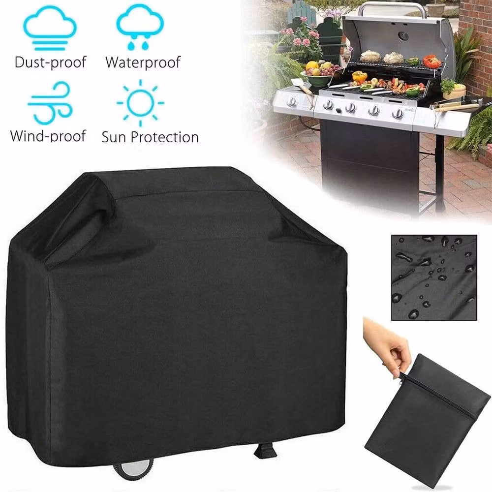 SPETLEK L Waterproof Black Polyester BBQ Cover for Gas Grills and Smokers, W: 100 cm, D: 60 cm – 3