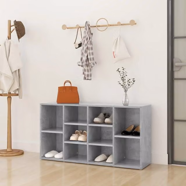 Berkfield Home Modern Shoe Bench in Grey, W/D/H: 103 x 30 x 54.5 cm – 1
