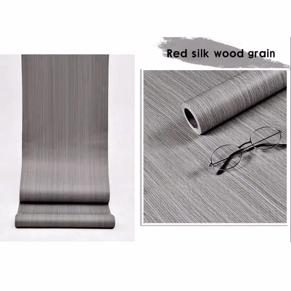 SPETLEK Wood Effect Self Adhesive Vinyl Wallpaper in Dark Grey, 0.6m2 – 3