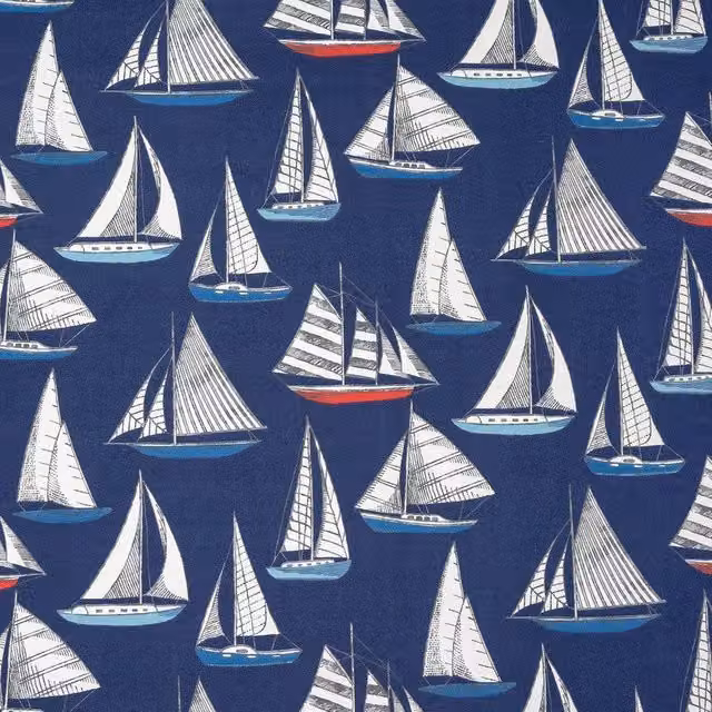 Terrys Ocean Yacht Fabric in Navy and Blue/Red for Adults