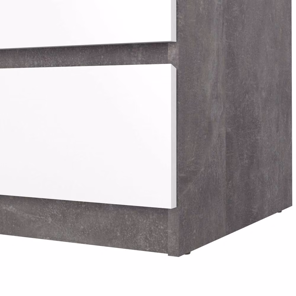 Wyld Haus Budapest 3 Drawer Chest in Grey Concrete Effect and White – 5
