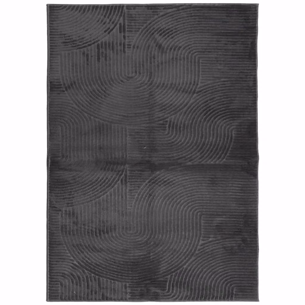 Berkfield Home IZA Short Pile Scandinavian Style Geometric Rug in Anthracite and Black, W: 240 cm, D: 340 cm – 2