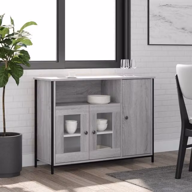 Berkfield Home Grey Sonoma Sideboard, W/D/H: 100 x 35 x 75 cm – 1