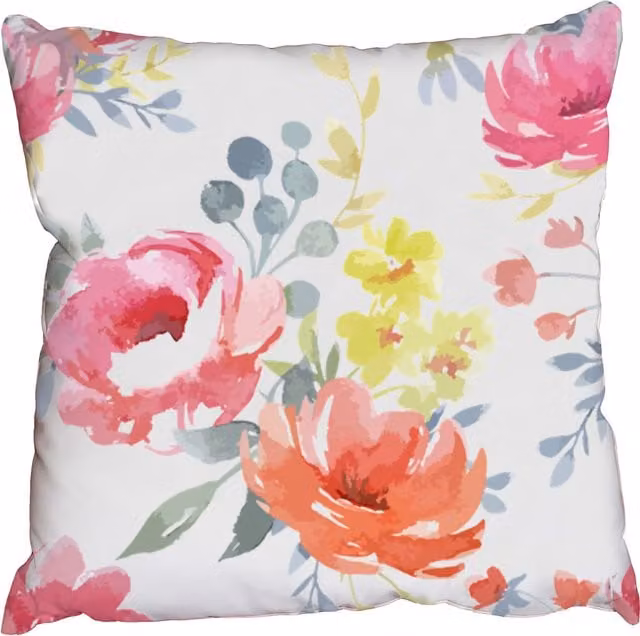 Benjamin Tate Design LTD Pink Roses Square Floral Cushion, W: 60 cm, H: 60 cm
