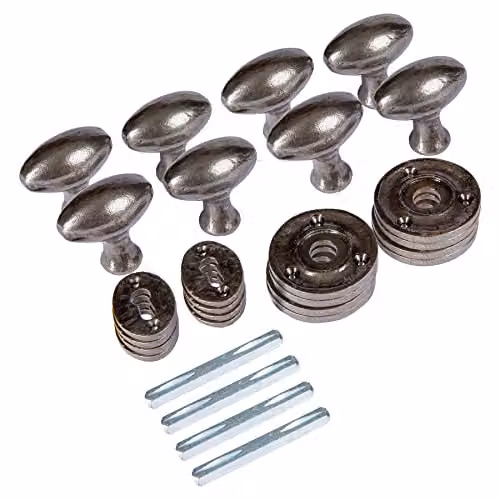 Hammer and Tongs Oval Rim and Mortice Door Knob in Grey, Pack of 4